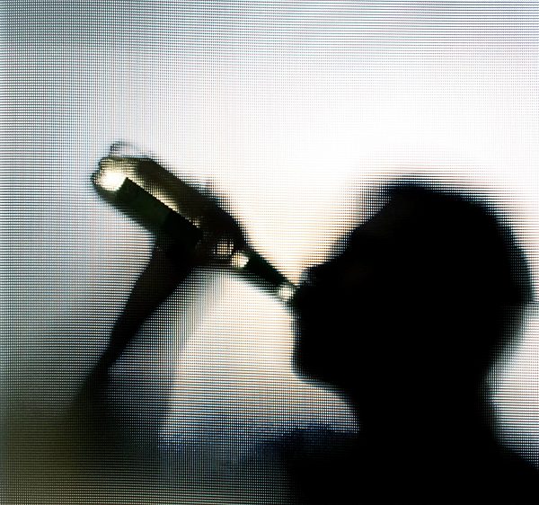trinken, silhouette, verschwommen