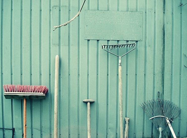 gardening, garden equipment, parked