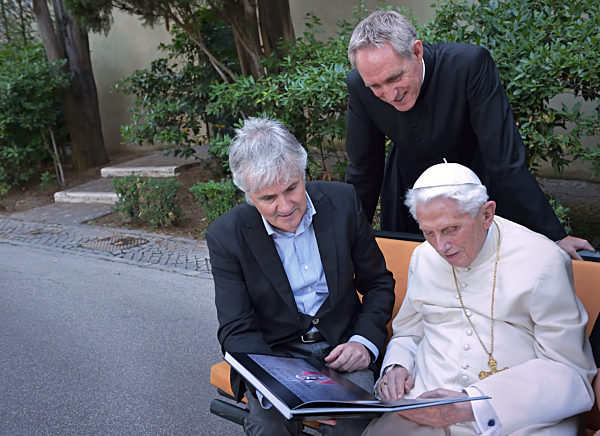 The photographer Stefano Spaziani, meets Pope Emeritus Benedict XVI, in Vatican.July 25, 2018