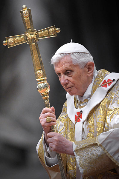 Pope Benedict XVI The pontiff appointed two new bishops during the mass. the Solemnity of Epiphany at St Peter's basilica at the Vaticanon January 6, 2012 .