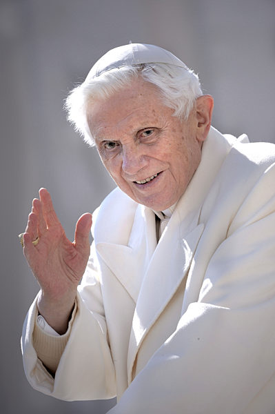 Pope Benedict XVI during The last time general audience in St. Peter square at the Vatican, Wednesday. February 27, 2013