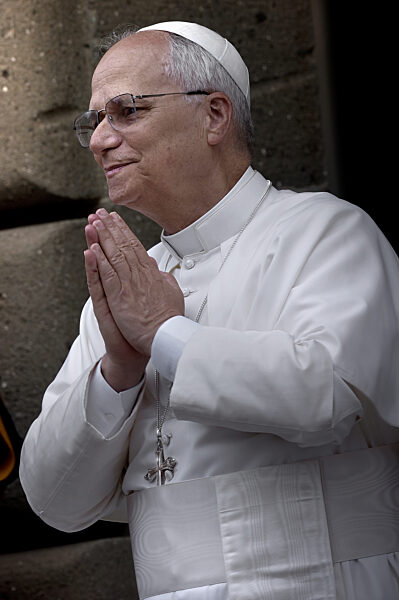 Pope Leo XIV during  Angelus in Castel Gandolfo