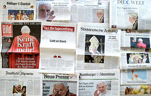 Papst auf Titelseiten