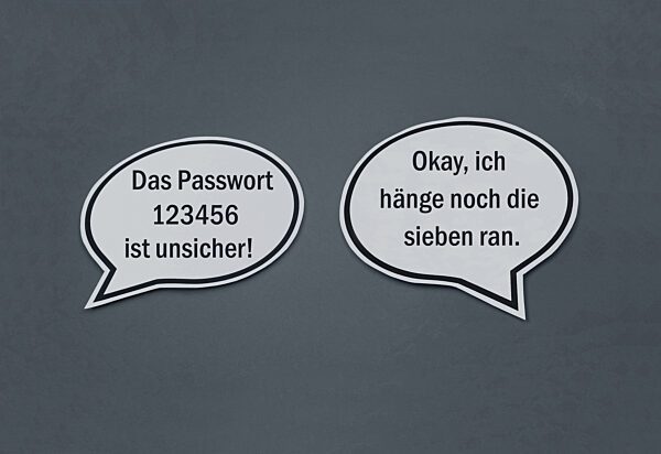 Sprechblasen mit Passwort