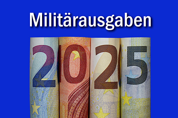 Jahreszahl 2025 aus Geldscheinen und Militaerausgaben