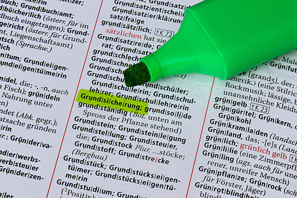 Duden mit Schriftzug Grundsicherung