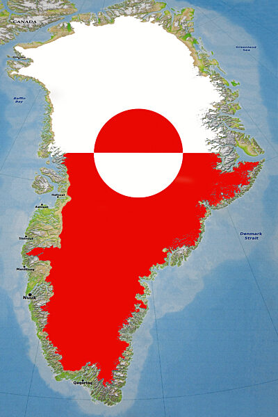 groenlaendische Flagge auf Groenland