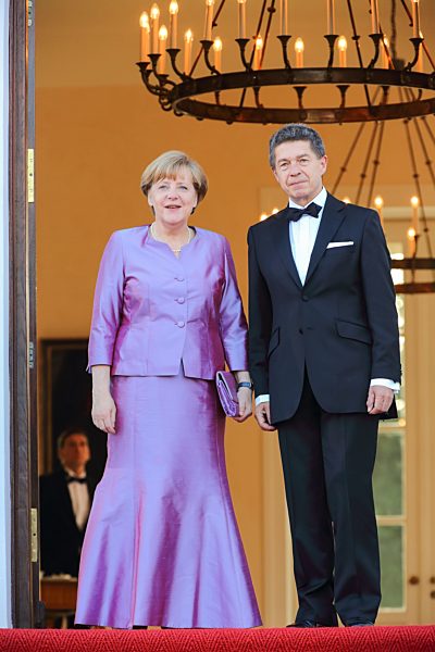 Angela Merkel mit Ehemann Joachim Sauer auf Schloss Bellevue