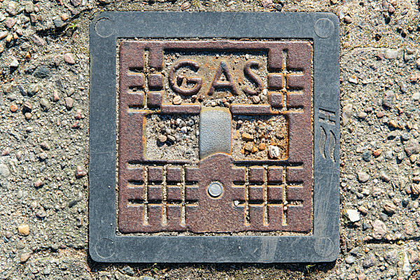 Deckel für einen Gasanschluss im Gehweg