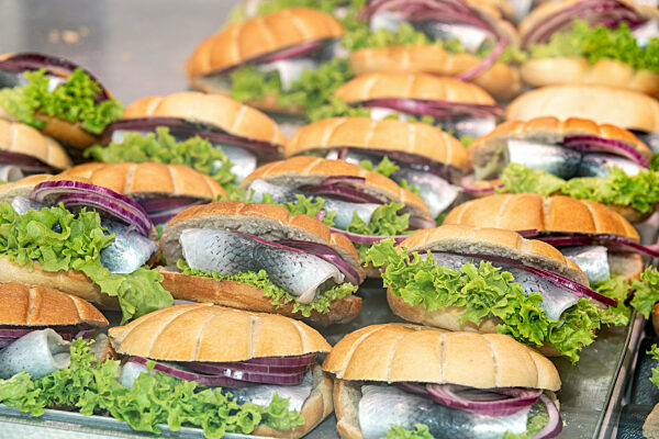 22. Gottorfer Landmarkt auf Schloss Gottorf in Schleswig - Fischbrötchen