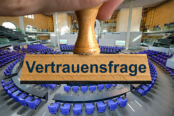 Symbolischer Stempel Vertrauensfrage