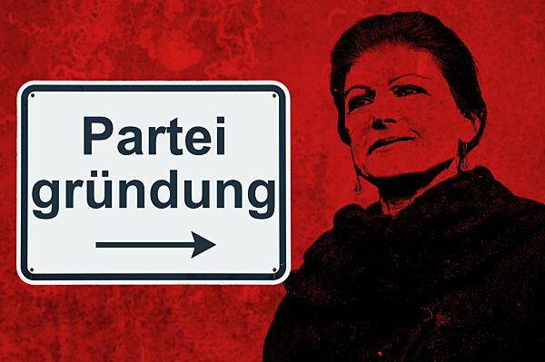 Symbolisches Hinweisschild Parteigruendung