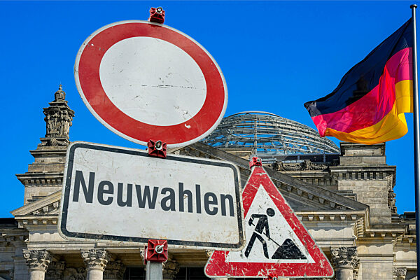 Symbolische Schilder Neuwahlen