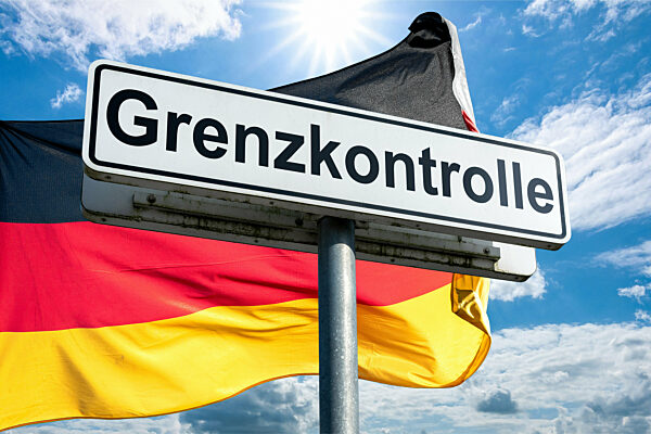 Symbolisches Schild Grenzkontrolle
