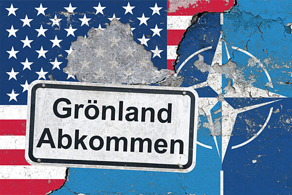 Symbolisches Schild Groenland Abkommen