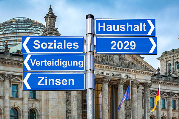 Symbolische Schilder Haushalt 2029