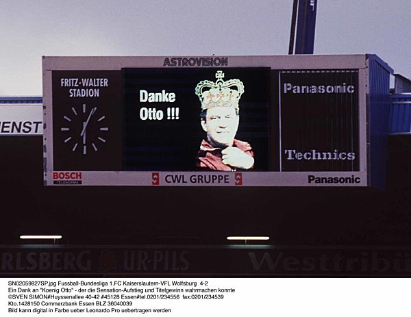 Fussball-Bundesliga 1.FC Kaiserslautern-VFL Wolfsburg  4-2
Ein Dank an..