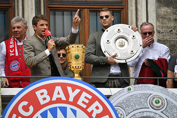 DFB Pokalfinale 2019 
FC Bayern Muenchen-Meisterfeier auf dem Rathausbalkon/  Marienplatz.