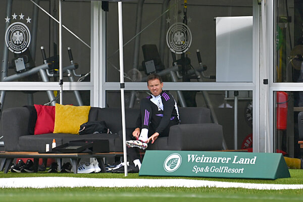 Fussball / Trainingslager der deutschen
Fussball Nationalmannschaft in Blankenhain /Thueringen.