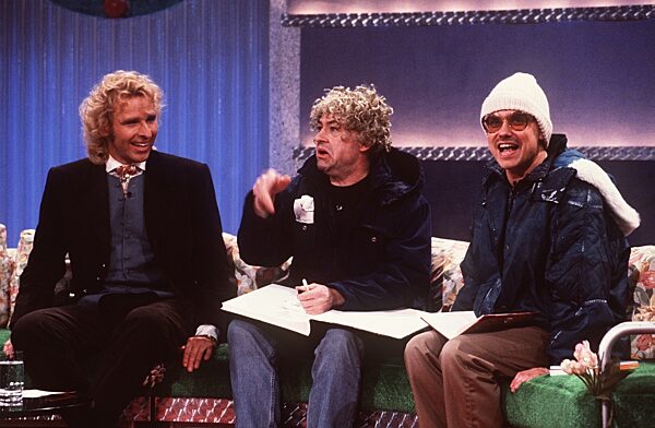 "Wetten, daß...?" (ZDF) v.li.:
  Thomas Gottschalk, Gerd Knebel...