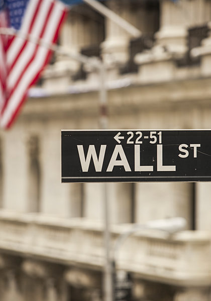 Strassenschild, Wall Street, New York, USA
