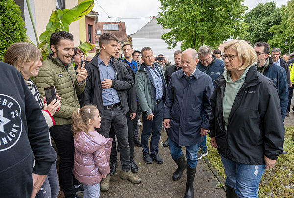 Hochwasser im Saarland - Bundeskanzlerbesuch