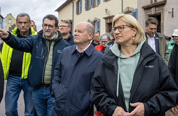 Hochwasser im Saarland - Bundeskanzlerbesuch