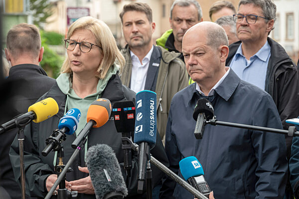 Hochwasser im Saarland - Bundeskanzlerbesuch