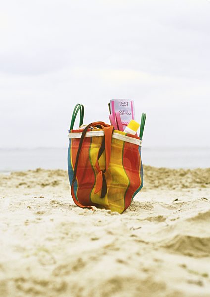 Beach bag on beach