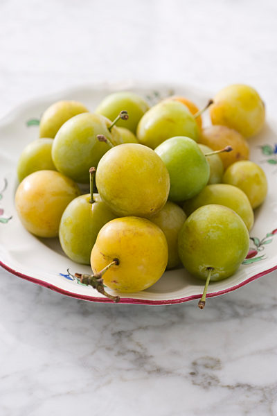 Fresh greengage plums