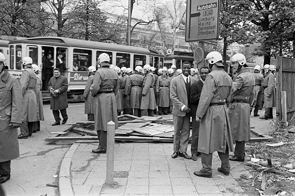 Clashes between police and students in Frankfurt 1969