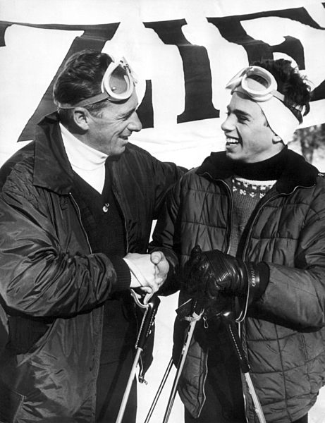 Ski Alpin: Abfahrtssieg des jungen Willy Bogner