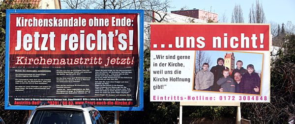 Glaubensstreit per Plakat in Biberach