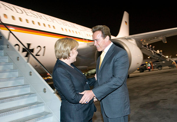 Bundeskanzlerin Merkel trifft Gouverneur Schwarzenegger