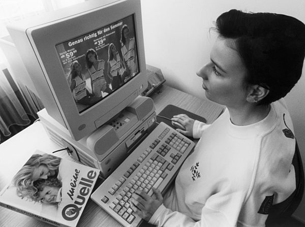 Shopping in front of dispay