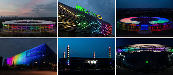 Fußball EM –Regenbogen-Beleuchtung