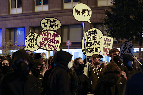 Landtagswahl Hessen - Demonstration gegen Rechts