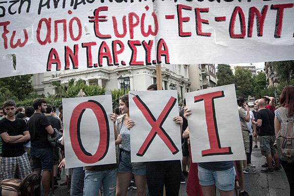 Demonstration supporting the Greece's exit from the eurozone