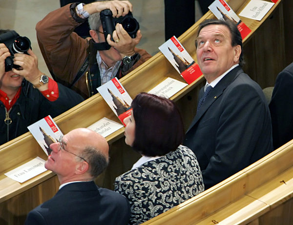 Weihe Frauenkirche -  Gerhard Schröder, Norbert Lammert