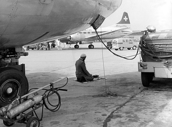 Muslim prays on airfield