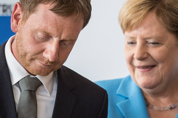 Angela Merkel und Michael Kretschmer in Sachsen