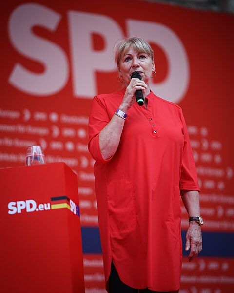 Kundgebung der SPD zur Europawahl in Leipzig