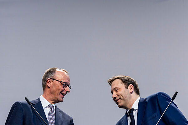 Pressekonferenz nach Einigung bei Koalitionsverhandlungen