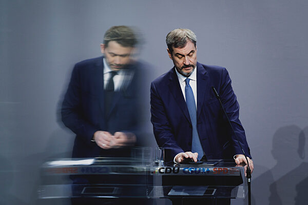 Pressekonferenz nach Einigung bei Koalitionsverhandlungen