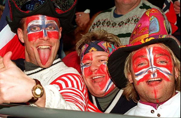 Lillehammer 1994, Norwegische Fans in voller "Kriegsbemalung"