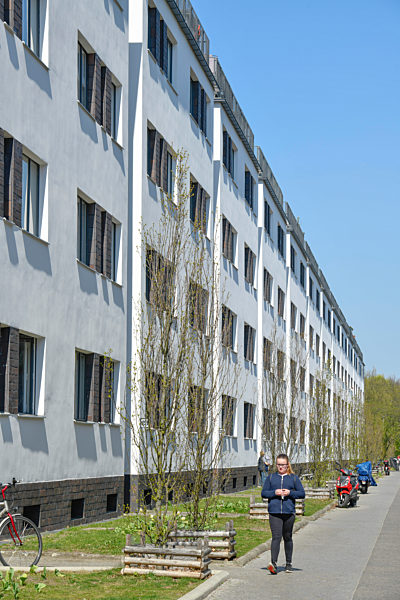 Wohnhaeuser von Walter Gropius, Jungfernheideweg, Grosssiedlung Siemensstadt, Spandau, Berlin, Deutschland