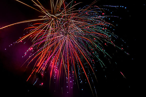 Fireworks on night sky