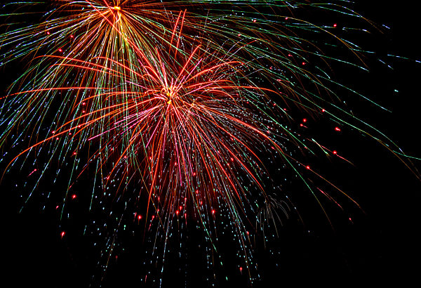 Fireworks on night sky