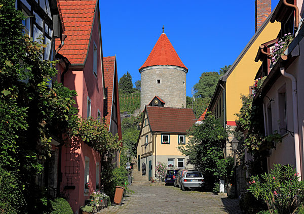 Deutschland, Unterfranken, Marktgemeinde Sommerhausen, der Rote Turm im Ort