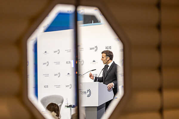 Speaker at the Munich Security Conference Captured Through a Unique Perspective